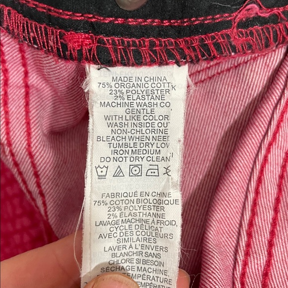 Prana Red Nordic Design Slim Line Mid Rise Organic Cotton Pants size 27 - Picture 6 of 7